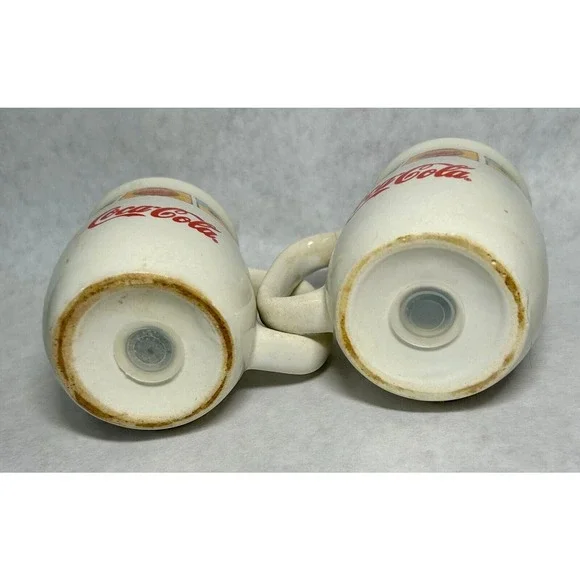 Authentic Retro Vintage Coca Cola Ceramic Salt & Pepper Shakers by Gibson - Picture 3 of 4